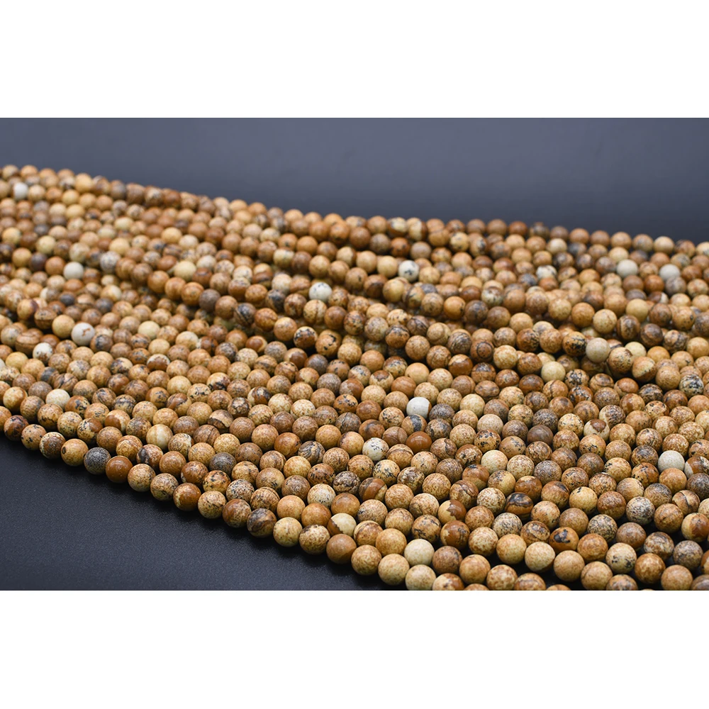 8mm AA Natural Smooth Dark Yolk stone round  Stone Beads For DIY necklace bracelet jewelry making 15 