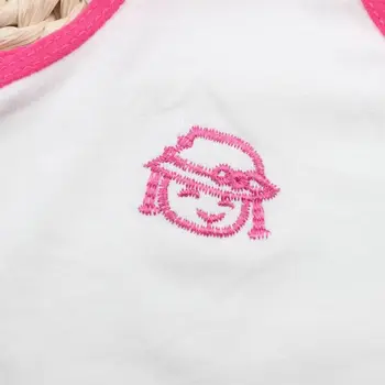 

Teenage Girl Wide Strap Sport Bra Cartoon Embroidery Cotton Underwear Color Edge