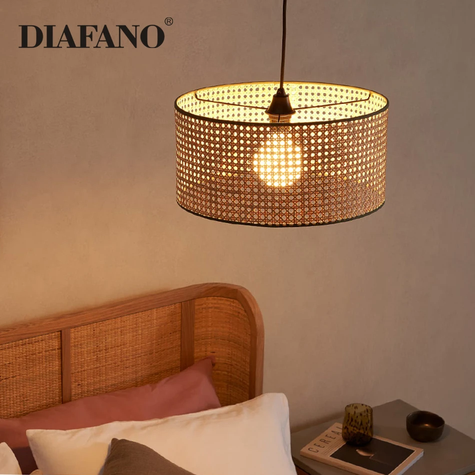 Bamboo Rattan pendant lights lamp E27 