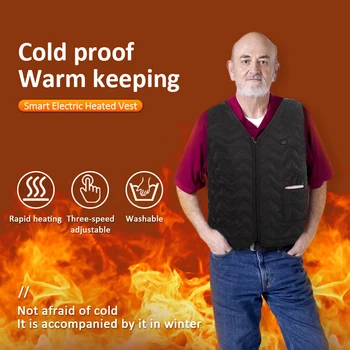 

2019 NEW Heated Vest Size Adjustable Warm Coat Women Men Heating Jacket Softshell For Cycling Hiking Camping Heating Jacket