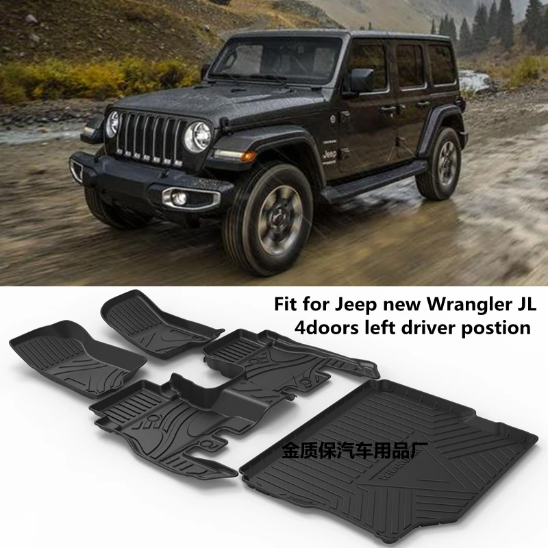 Use For Jeep Wrangler Sahara Rubiconr Custom Car All-weather Tpo Car Floor Mat  Jeep Wrangler Jl 4door Waterproof Tpo Floor Mat - Car Anti-dirty Pad -  AliExpress