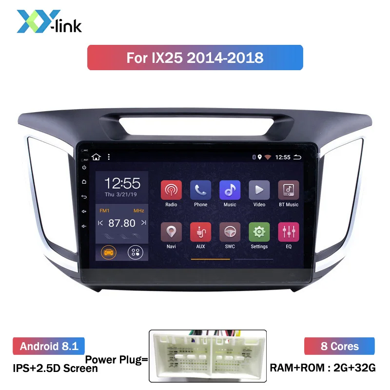 IPS 2.5D For Hyundai Creta IX25- Car Radio Multimedia Video Player Navigation GPS Android 8.1 - Цвет: 8 CORES 2G RAM