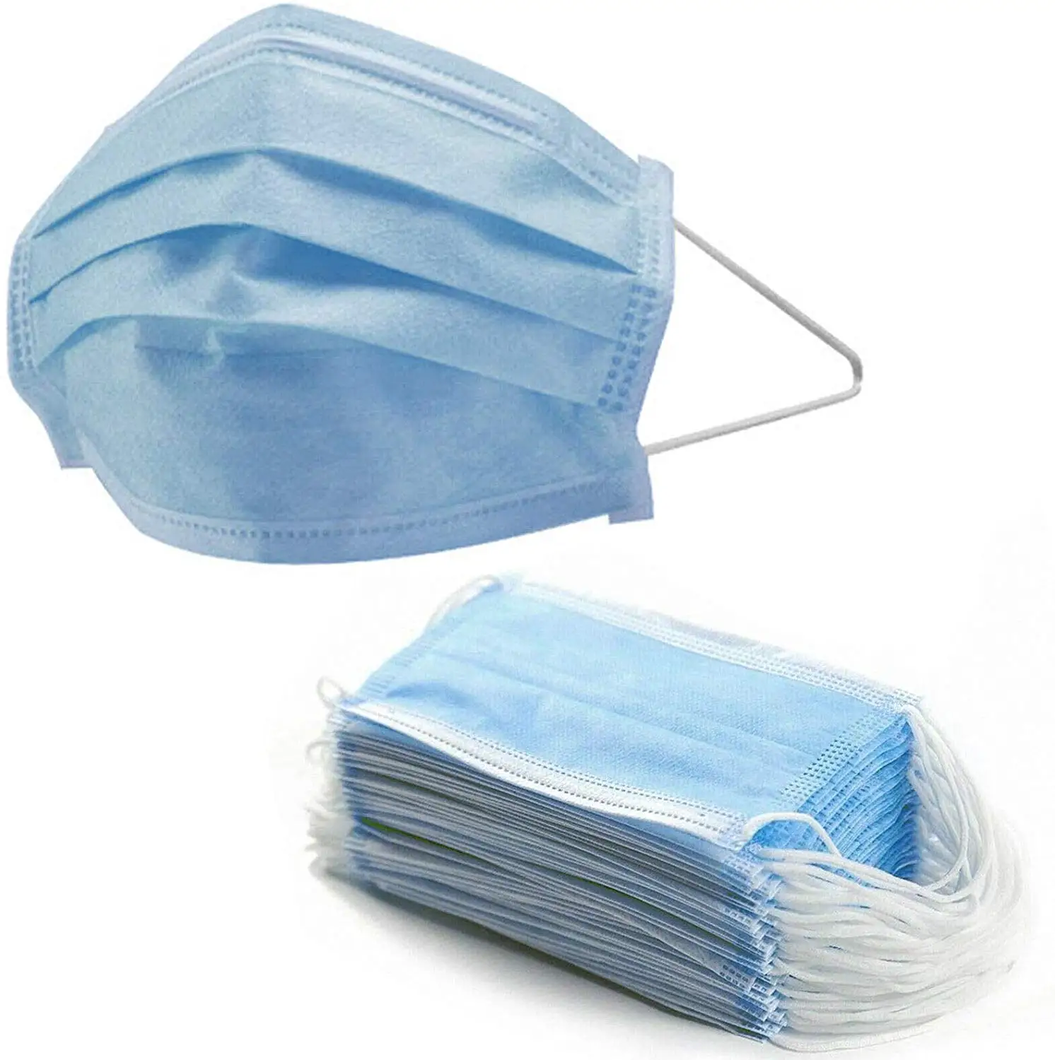 

50 Pcs Blue Disposable Face Mask Earloop Mouth Cover Anti Dust Face Mouth Masks