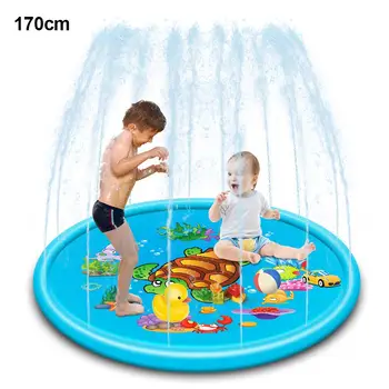 

110/170cm Cute Turtle Inflatable Spray Water Outdoor Kids Play Mat Sprinkler Pad Turtle Pattern Inflatable Spray Water Durable
