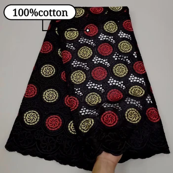 

African Nigerian Dry Lace Fabric Swiss Voile Lace In Switzerland Dubai 100% Pure Cotton Lace For Sewing Dress
