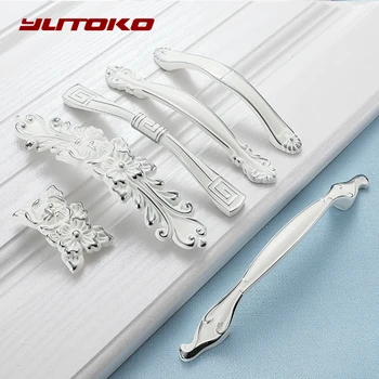 YUTOKO Cabinet Handle Zinc Alloy Ivory White Cabinet Handles Kitchen Cupboard Door Pulls Drawer Knobs European Fashion Furniture