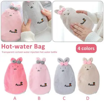 

Cartoon Rabbit Removable Washable Warm Mini Hot Water Bottles Portable Hand Warmer Girls Pocket Hand Feet Hot Water Bags