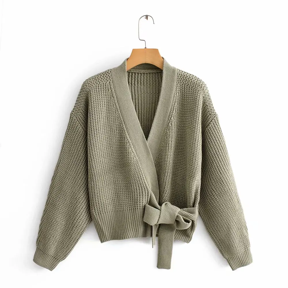 Винтажный Женский вязаный серый свитер, Модный женский элегантный короткий кардиган, свитера для женщин на осень-зиму, вязаная одежда для девочек - Цвет: gray