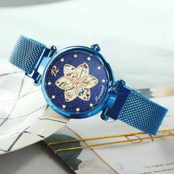 

FORSINING Elegant Crystal Women Automatic Watch Ultra Thin Mesh Strap Flower Design Mechanical Ladies Watches Top Brand Luxury