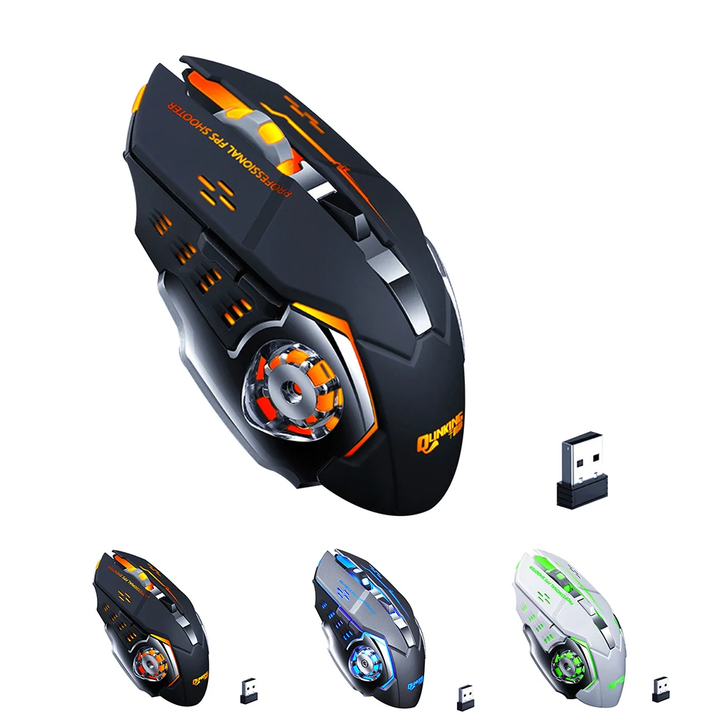 

2.4G Wireless Mouse Gamer 3200DPI 6 Buttons LED Gaming Mouse Desktop Computer Rechargeable Mice for PC Laptop Games