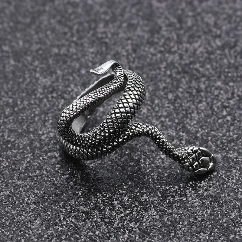 VOQ Гипербола Животное стиль змея кольцо Личность стереоскопический Ретро открытие регулируемый размер кольцо Модные Ювелирные изделия Подарки