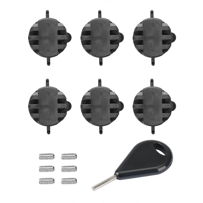 6PCS G5 Fin Plugs F Style Fin Plugs Leash Plugs Box with Screws Key Wrench Surfboard Tail Accessories