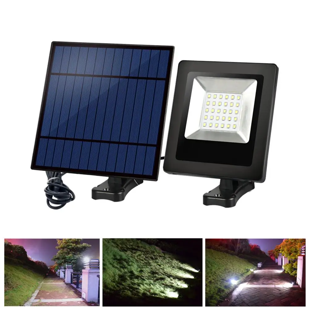 

30LED Solar Floodlight 9.8ft Cord Solar LED Light Outdoor Waterproof Solar Garden Light Adjustable Solar Panel Wall Light