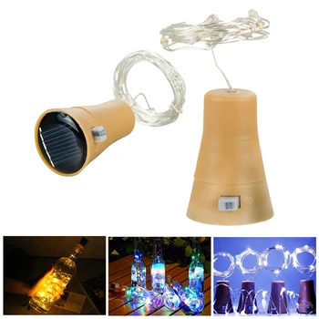 

LED Solar String Lights for Garden Decoration Outdoor Wine Bottle Light Garland Cork Holiday Lighting DIY Christmas Wedding Lamp