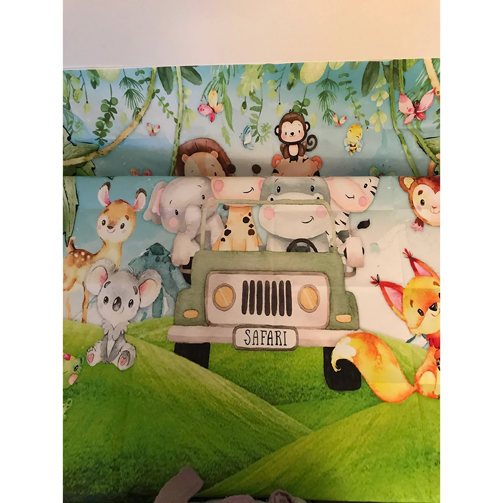 Safari Backdrop Safari Wild One Baby Shower Birthday Decoration Jungle Woodland Animal Background
