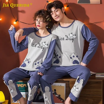 

New Soft Crew Neck Cartoon Printing Spring Autumn Long Sleeve Long Pants Sleepwear Fashion Style Casual Style Pajamas Set Pj Set