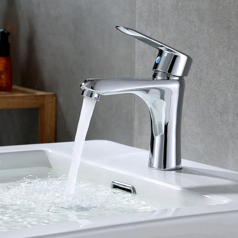 

Water Saving Copper Basin Faucet Hot and Cold Kitchen Tap Single Hole Water Tap Deck Mounted Bathroom Accessories