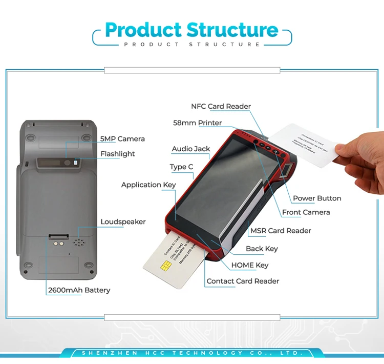 Pos-терминал сенсорный экран Android Ручной pos-терминал/машина 7 EMV PCI сканер штрих-кода 1D 2D Портативный с Wi-Fi 4G gps Z100