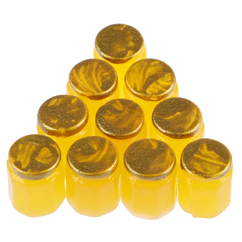 

10Pcs Resin Fruit Honey Tea Jam Jars Cup Dollhouse Miniature Honey Pomelo Tea