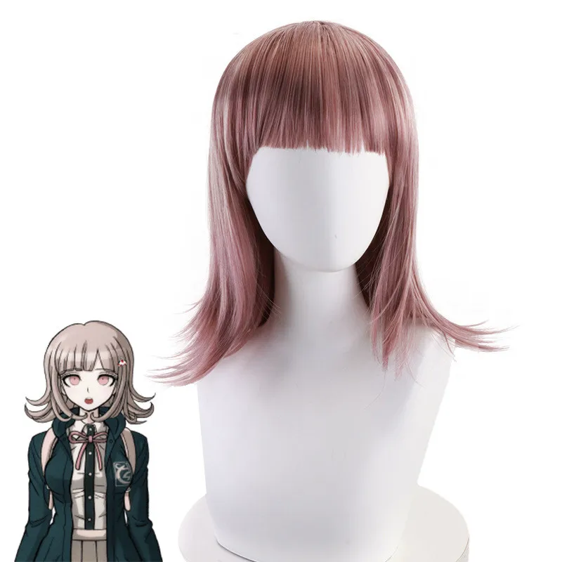 

Anime Danganronpa2 Nanami ChiaKi Cosplay Wig Ewha Curls Chestnut Braided Halloween Wigs