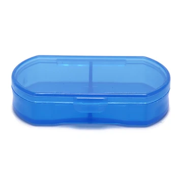 

1Pc 2 Grids Pill Box Dispenser Organizer Case For Medicines New Blue Pill Medicine Tablet Pillbox Container