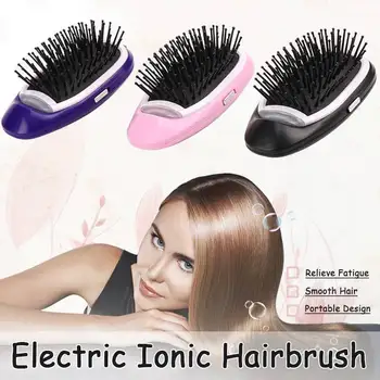 

Upgrade Hair Styling Relax Scalp Massage Comb Electric Ionic Hairbrush Anti-static Hair Brush Family Travel Use Battery ed