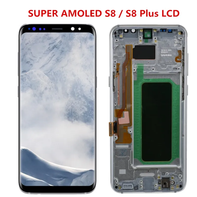 Оригинальный ЖК-монитор SUPER AMOLED S8 с рамкой для Samsung Galaxy G950 G950F дисплей Plus G955 G955F