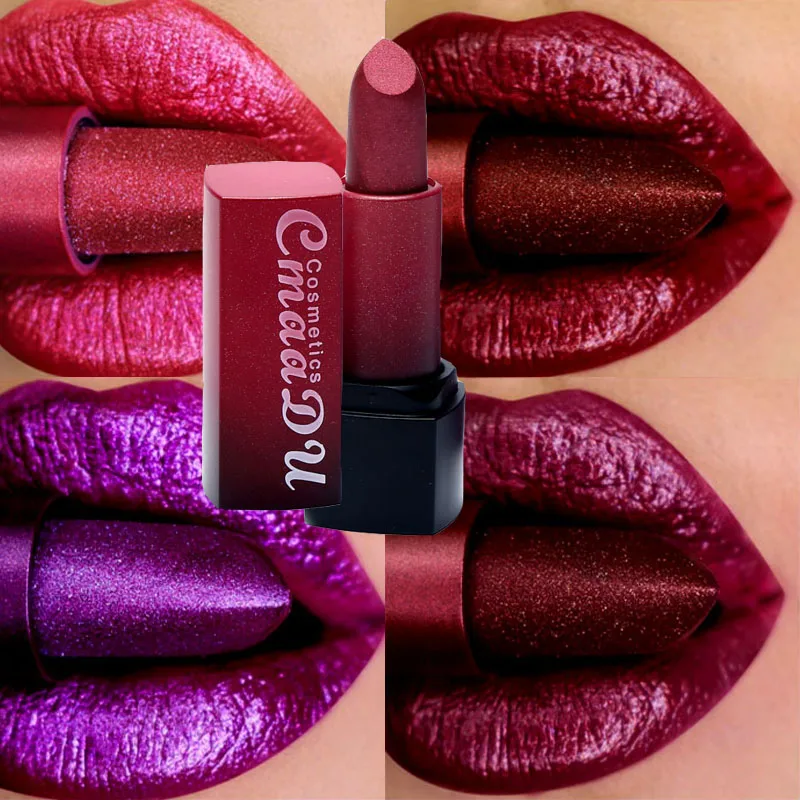 

Diamond Lipstick Makeup Lipstick Waterproof Persistence Pigment Nude Color Pink Mermaid Shiny Metallic Lipstick Luxury Makeup