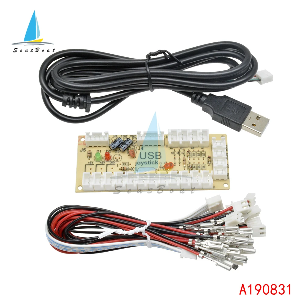 USB кодировщик для ПК с нулевой задержкой джойстик 5 контактного джойстика кабелем