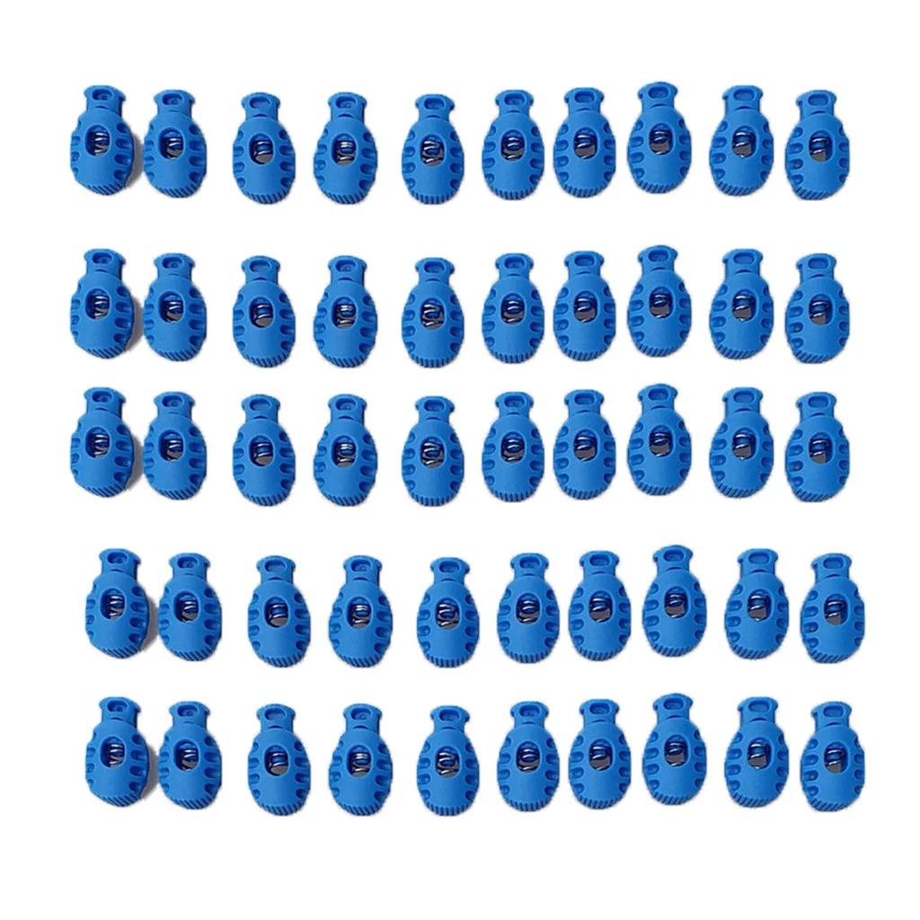 50pcs/set Single Hole Plastic Cord Lock Toggle Buckle Shock Cord Stoppers