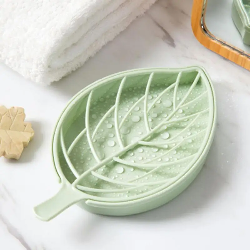 Sponge Holder Non-slip Storage Rack Drain Soap Box Tray Leaf Shape 1 Pcs Shower Bathroom Tool Dish Plate | Дом и сад