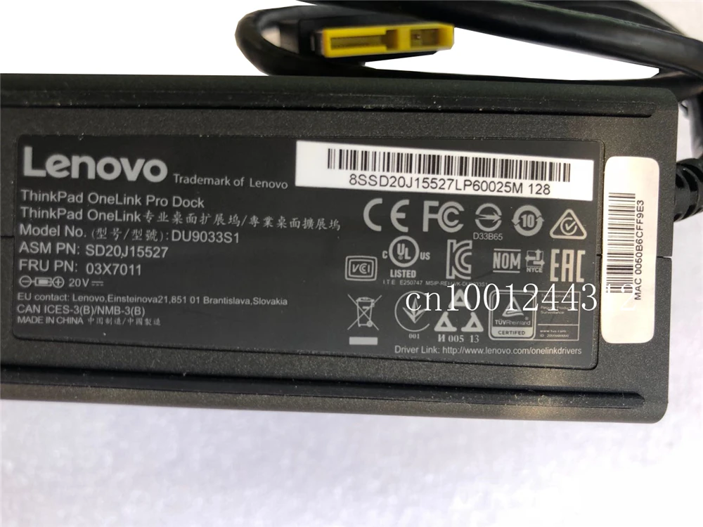 Для lenovo Thinkpad OneLink док-станция для DU9033S1 E431 E540 E440 E531 S540 S440 S431 S531 X1 углерода для йоги 12 14 15 03X7011