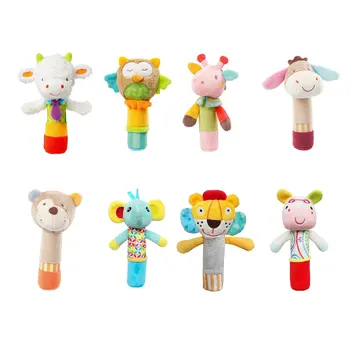

1pcs Cute Design Cartoon Infant Toys Animal Handbells Developmental Toy Colorful Shaking Bell Kids Baby Rattle Toy
