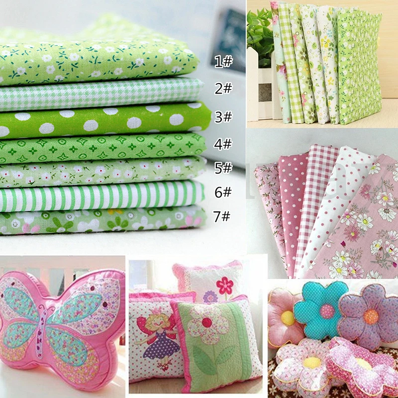 Lot De 7 Carrés De Tissu Coton 50 X 50 Cm – Patchwork, Quilting, DIY – Motifs Variés – 100% Coton