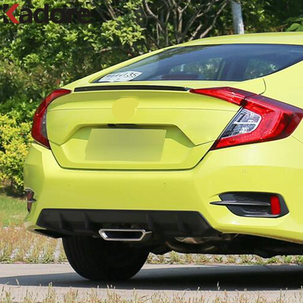 Для Honda Civic углеродное волокно задний спойлер отделка багажника Наклейка с дизайном «Крылья» протектор Аксессуары для автомобиля Стайлинг