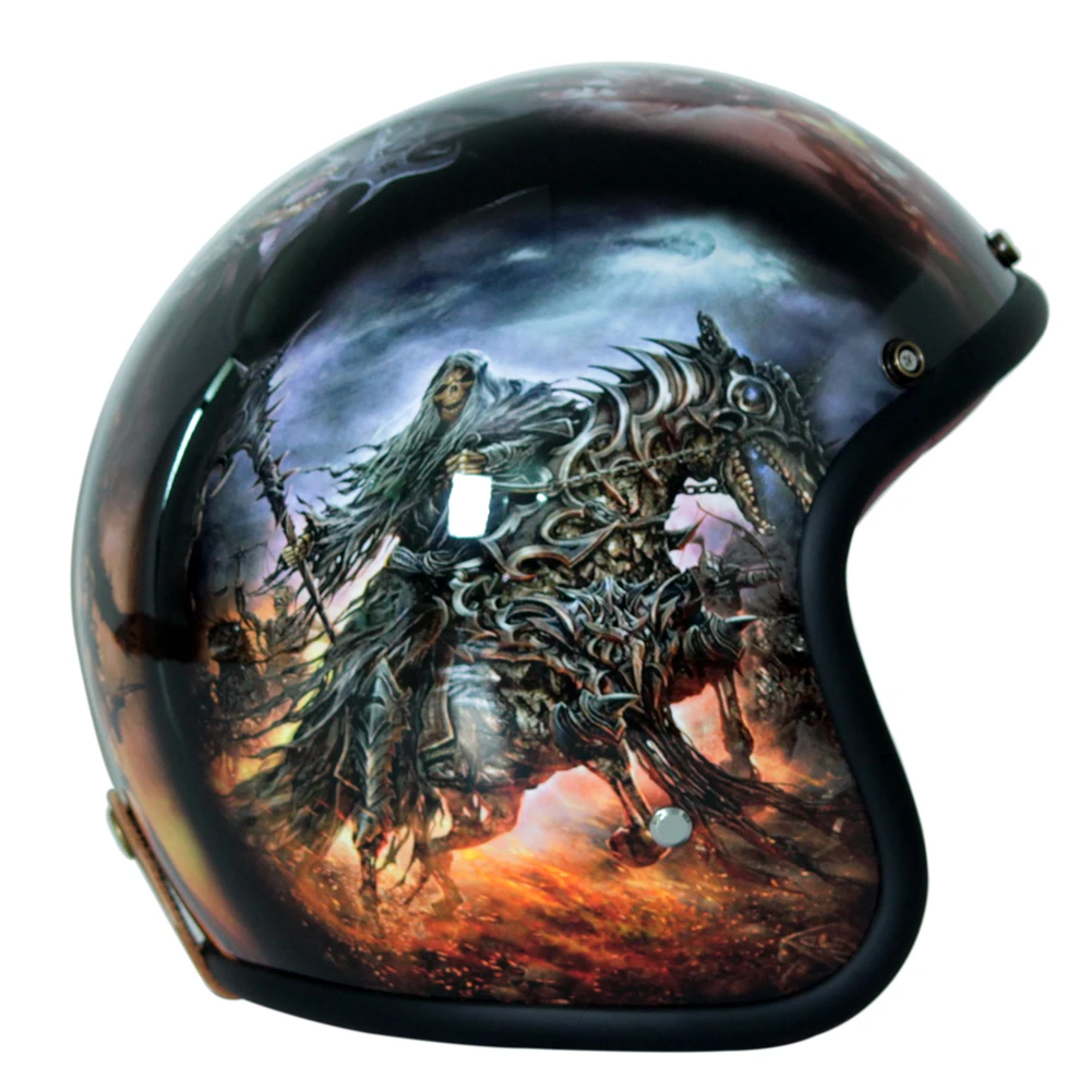 Ghost Rider окрашенные мотоциклетные шлемы демон рыцарь мото ретро мотоцикл круизер шлем скутер Casco Capacete DOT утвержден