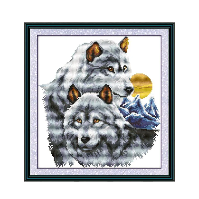 Набор для вышивки крестом wolfs partner Набор для вышивки крестиком персонаж Ретро масляная роспись Китайская ручная вышивка рукоделие украшения для дома - Цвет: Красный