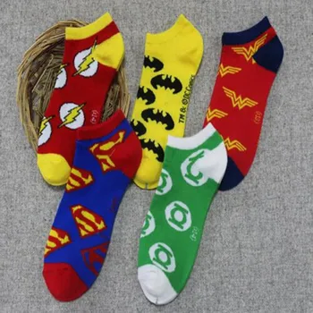 

Marvel Green Lantern Cosplay socks Flash Batman Classic cartoon man sock summer casual personality funny happy socks Calcetines