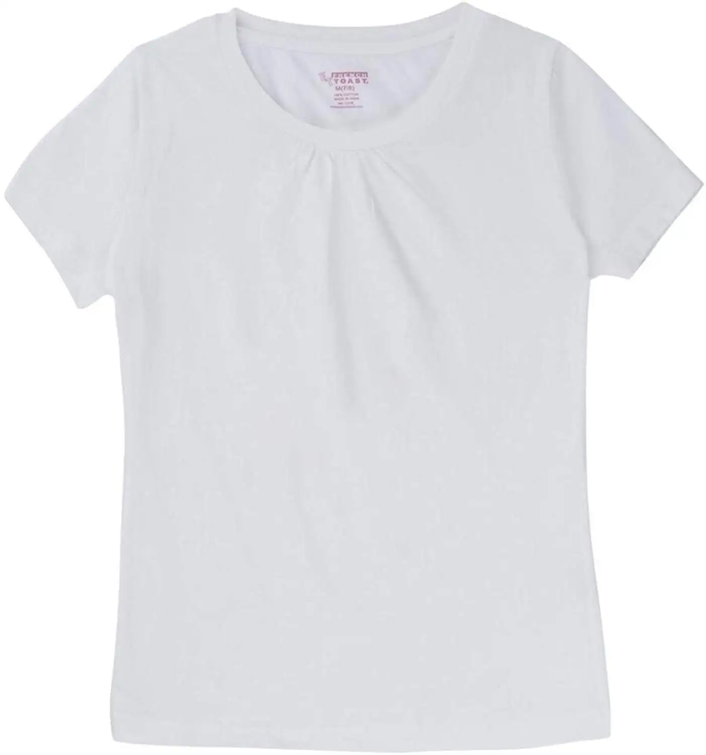 

HT18210 Girls' Short Sleeve Crewneck T-Shirt Tee Short Casual Cotton O-Neck