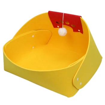 

Four Seasons Universal Cat Litter Pet Bed Removable and Washable Felt Cloth Easy to Clean Ball Portable Cat Supplies