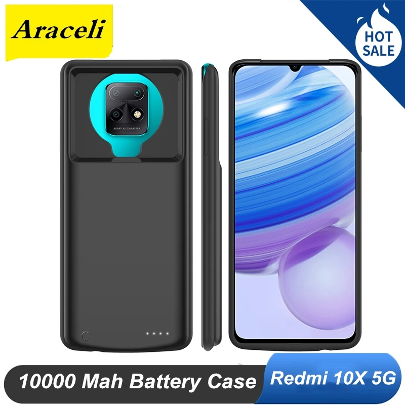 Araceli 10000 мАч для Xiaomi Redmi 10X чехол с аккумулятором телефона зарядное устройство