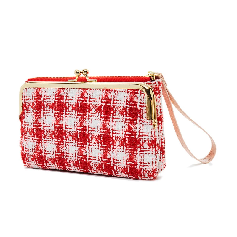 

Classic Women Wallets Personlity Canvas Plaid Large Capacity Multifunction Phone Bag Coin Purse Card Holder Female Clutch Bag