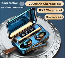 TWS Wireless Headphone 2000mAh Charging Box Bluetooth 5 0 Earphones 9D Stereo Sports Waterproof Earbuds Headsets With Microphone
