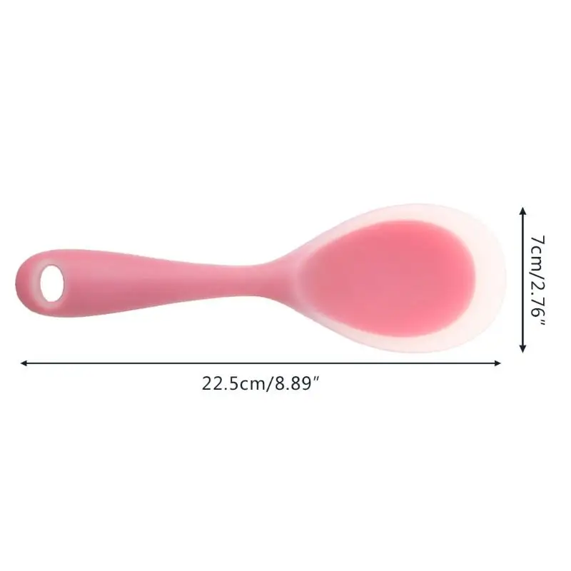 pink Высокое качество 1 шт. кухонный инструмент рисовый сервер ложка для риса силиконовые Суши рис антипригарное весло - Цвет: pink