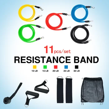 

11Pcs/Set Elastic Bands for Home Training Workouts Yoga Chest Exercises Expander TPE Tubes Fitness Gym Rubber Pull Rope