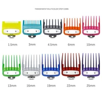 10PCS Professional Cutting Guide Comb Hair Clipper Limit Comb with Metal Clip For WAHL 1.5/3/4.5/6/10/13/16/19/22/25MM G0717 2