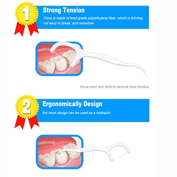 50pcs portable dental floss teeth sticks oral care hygiene toothpick individual package Polyethylene dental flosser