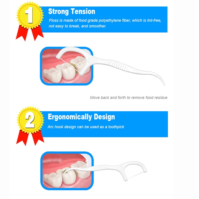 50pcs portable dental floss teeth sticks oral care hygiene toothpick individual package Polyethylene dental flosser with