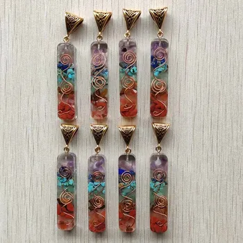 

2020 New Retro Colorful natural amethysts Lapis Lazuli 7 colors stone pillar charms pendants wholesale 8pcs/lot free shipping