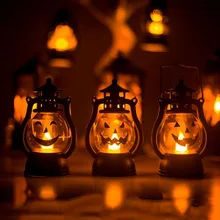 Декоративный реквизит на Хэллоуин светодиодные свечи винтажный замок летучие мыши фонарь-тыква пламя лампа страшные аксессуары для празднования Хеллоуина